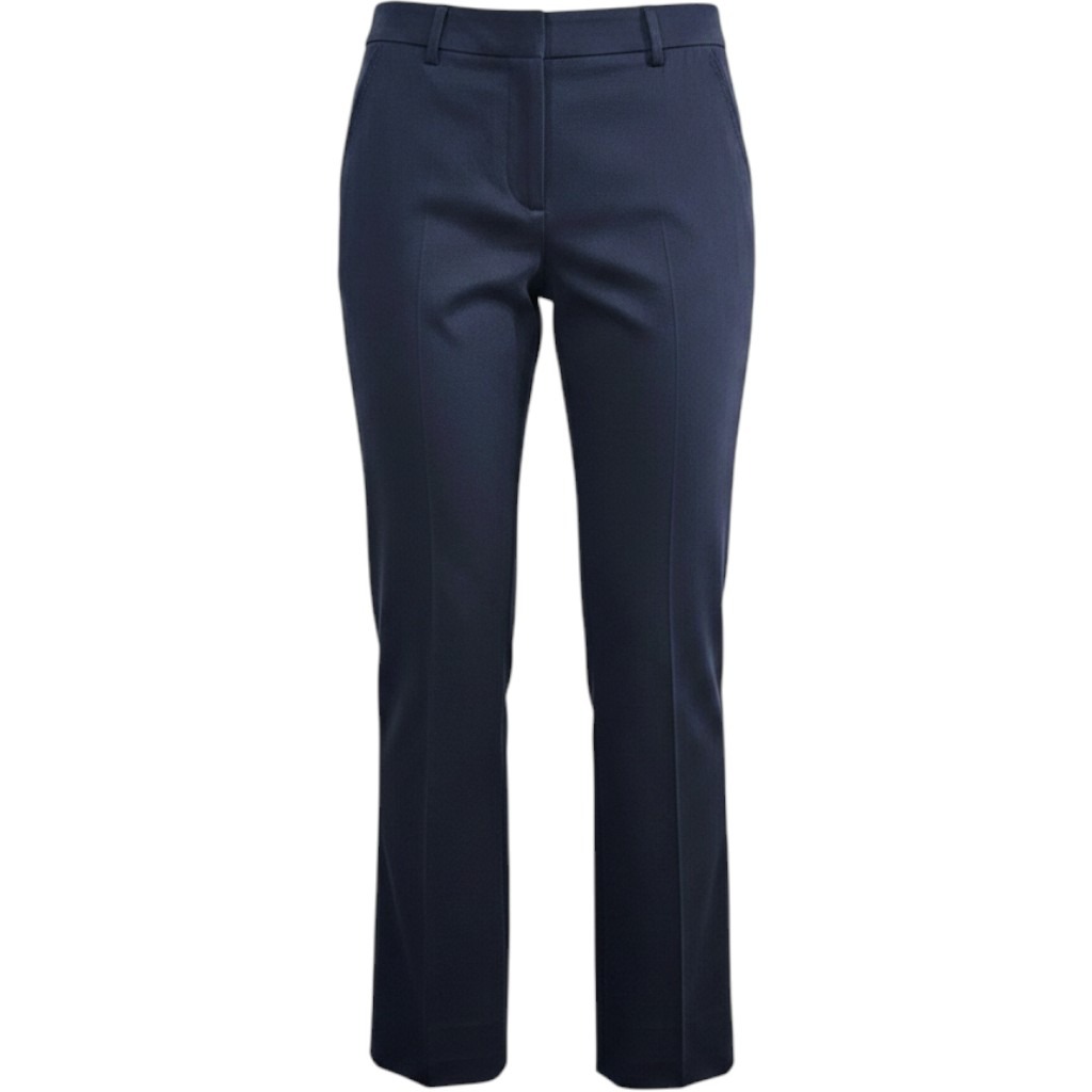 Aversa Dress Pants Women Size 4 Navy Blue Solid Designer Luxury Trousers Nwt